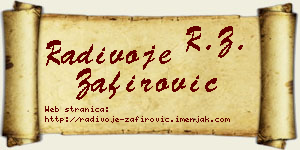 Radivoje Zafirović vizit kartica